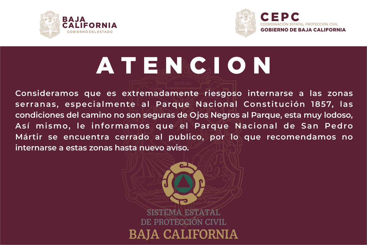 Protección Civil BC tweet media