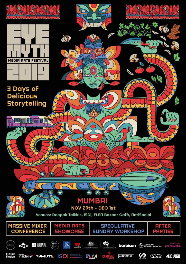 RajSuri's tweet photo. Great insights! @PippaDickson, director @AsialinkArts, leading an Australian creative delegation of practitioners-moderates a panel  on #GenerativeFuture #ErinMolloy (Emergence Creative), #JonathanParsons (Experimenta) #AvinashKumar (Quicksand)
at @EyeMythF, Mumbai.#Culture  🇦🇺🇮🇳 https://t.co/mHXbQLFsjg