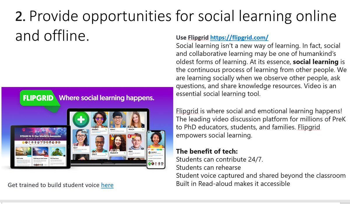 sparvell's tweet photo. I'm sharing educators fave TOP 10 #SEL and #Edtech in the https://t.co/WUJpJlnm3H group. No. 2 is all about @flipgrid &amp; #studentvoice #emotionalintelligence Some brilliant ideas in the linked blog and the free deck of Top 10 SEL EdTech ideas.  Join the group. Share the practice. https://t.co/a0gEHA5OSI