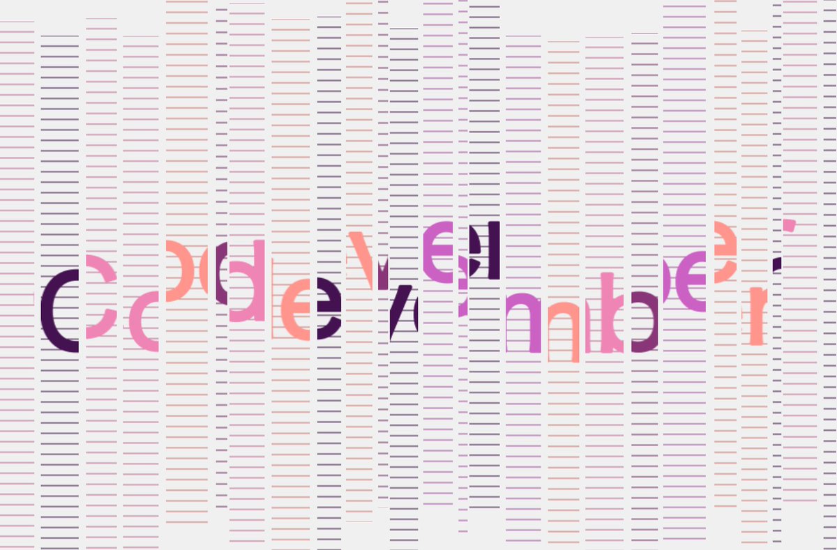 reona396's tweet image. p5.js新作投稿!
#codevember のテーマ30は "Divided" !
分割してバラバラにしました✂️
#Processing #p5js #creativecoding #generative #OpenProcessing #NEORT
codevember_30_Divided
OpenProcessing :
openprocessing.org/sketch/803025
NEORT :
neort.io/art/bngvlm43p9…