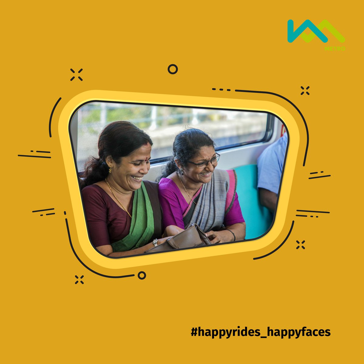 MetroRailKochi's tweet photo. Nothing like a hearty joke and a good laugh with a friend on your morning ride. Our riders are happy.  #happyrides #happyfaces https://t.co/nyxbVXfEmr