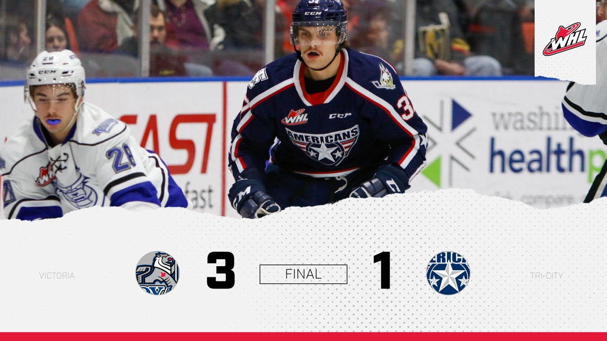 TheWHL's tweet photo. FINAL: @victoriaroyals (3) at @TCAmericans (1)
STATS π | https://t.co/eJgtlMHuKN
#TCvsVIC https://t.co/OhueDLuLR7