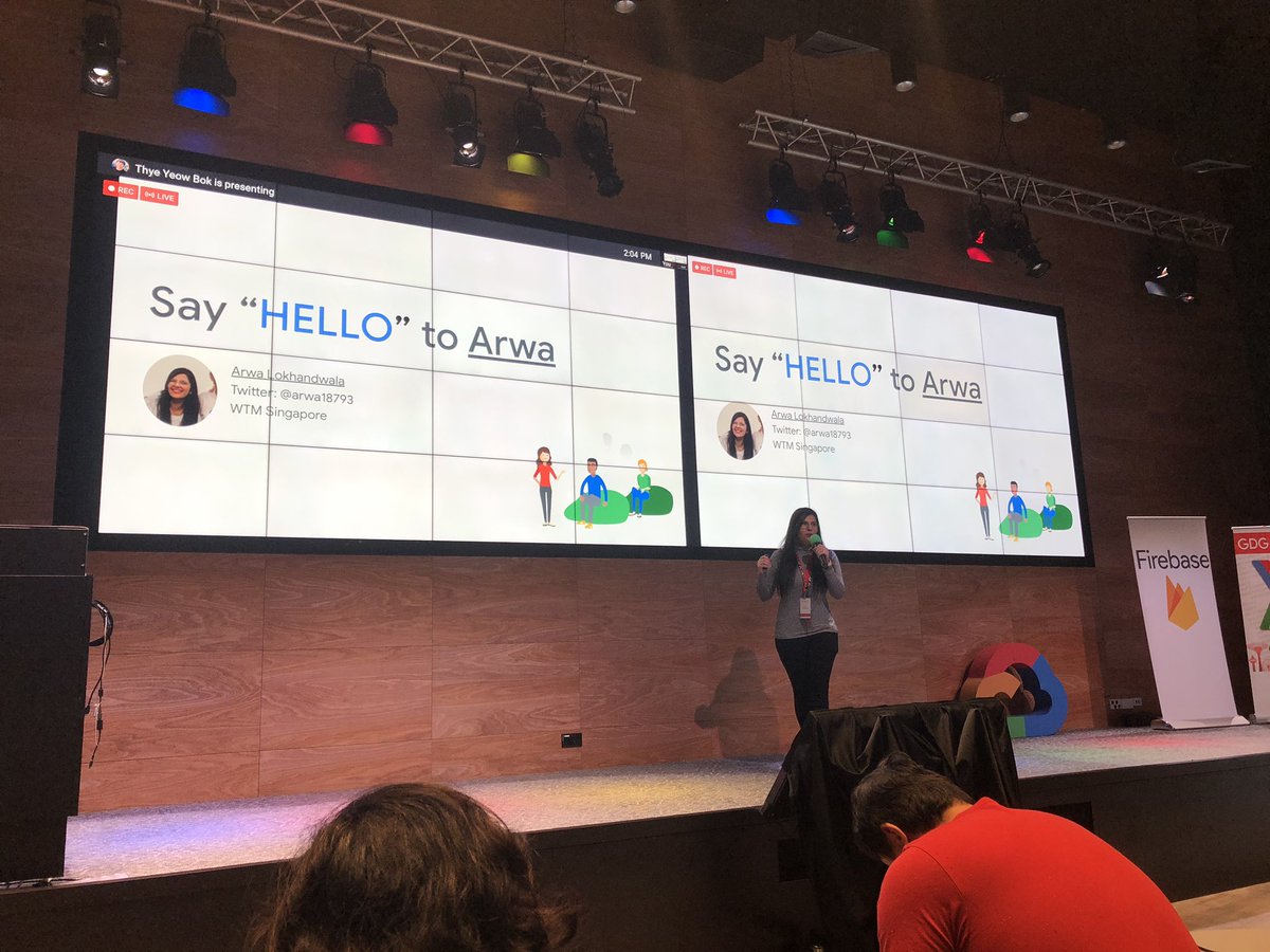#DevFest19 is ON with <a href="/arwa18793/">Arwa Lokhandwala</a> on stage