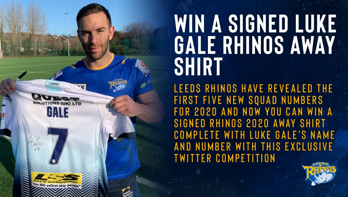 There's a lot of 💙for the new Rhinos away shirt &amp; now you could win your own signed by <a href="/snozzer_gale/">Luke Gale</a> complete with his new 7⃣ squad number 
Retweet for your chance to win 🔄

➡️See first five squad numbers here therhinos.co.uk/?p=47365 
➡️Order now at leedsrhinosshop.co.uk