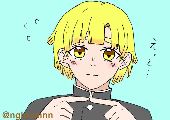 なごみ🌸さんがTwitterに投稿した我妻善逸(鬼滅の刃)のイラスト。