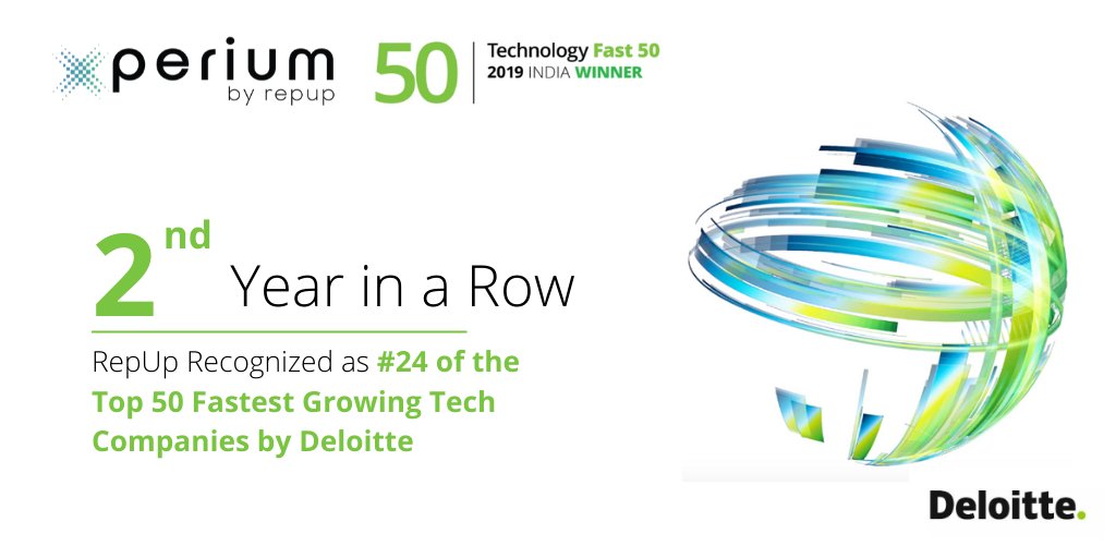 xperium_ai's tweet image. We&apos;ve done it again! RepUp was recognized by @DeloitteIndia as one of the 50 fastest growing tech companies in India for the second year in a row. 

#TechFast50IN2019 #TechnologyFast50 #DeloitteTechFast50IN #techcompanies #tech #hospitality #hoteltech #hoteliers #hotels
#top50
