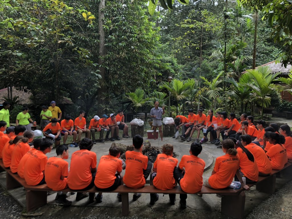 All Bronze IA students successfully in camp after a good walk on the trails #gislearning