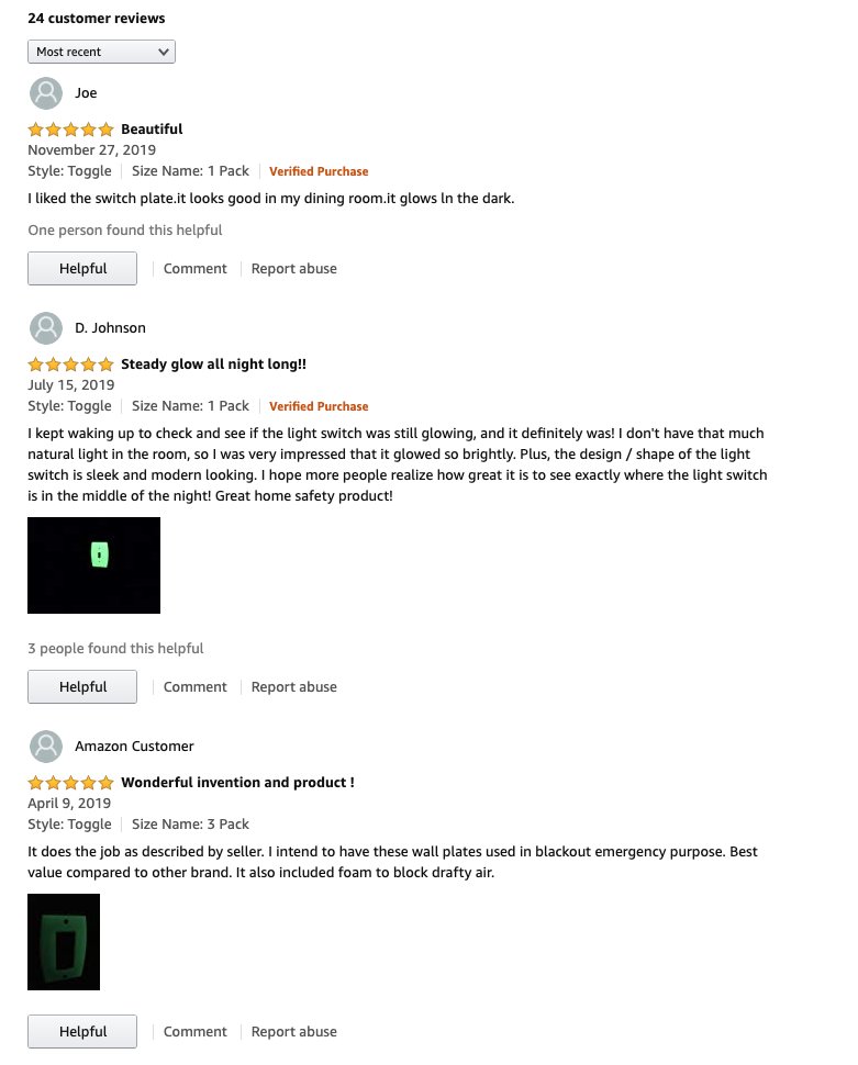 LUMINNO's tweet photo. Always so thankful for #positivereviews of @luminno #glowaswitch #photoluminescent #glowinthedark #safetyfirst and #convenient #nighttime #hospitality #wayfinding #lightswitchcover on @amazon | https://t.co/CLYgjj3tAI | LUMINNO GlowaSwitch | #homeimprovement https://t.co/u9ZbMY5j2o