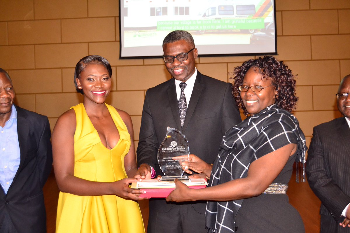 Kalusanzhi's tweet photo. Receiving the 2019 Inaugural Zambia National Responsible Businesses and CSR Award as @MadisonPlc in recognition of our group of company's Corporate social investment for over 27 years in education,health, sports, culture, youth and women empowerment. #ThrivewithMadison #Doinggood https://t.co/zhtubaB8GS