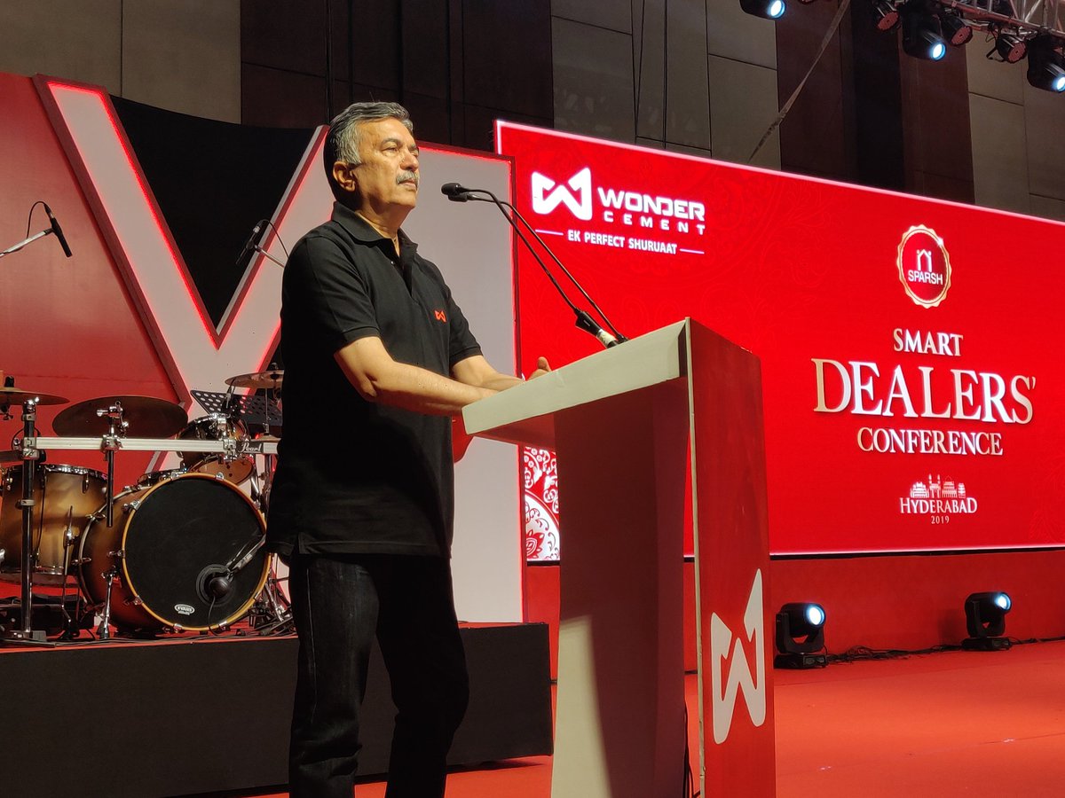 wondercement's tweet photo. Mr. Ravindra Singh Mohnot - Management Advisor, Wonder Cement sets the context for the business meeting with RK Group’s philosophy and vision. #SMARTADC19InHyd #SMARTADC19 https://t.co/tttyzIY0dt