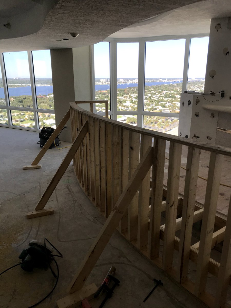 ObcTrim's tweet photo. Extending radius bar deck to allow booths.#carpentry #trimcarpentry https://t.co/AwcRiTozEk