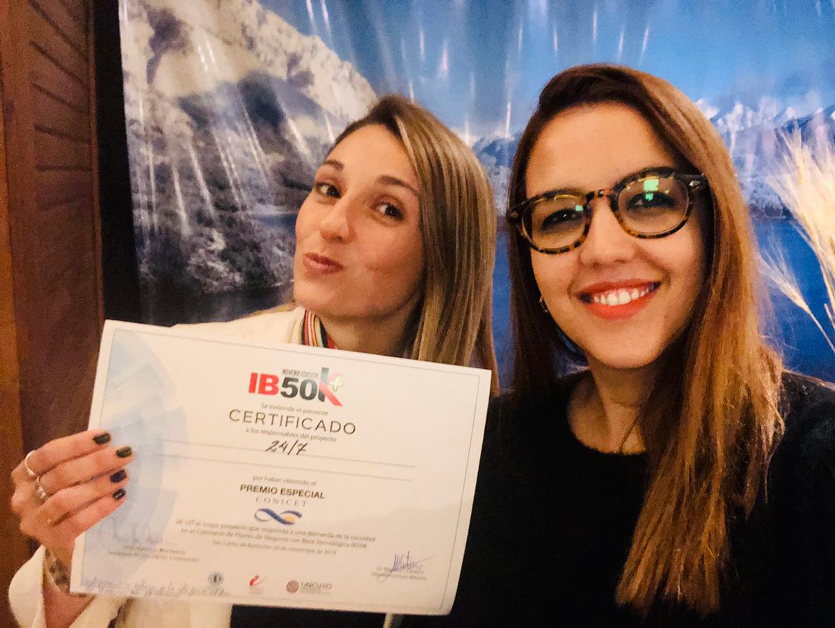 Nuestro proyecto "24/7" finalista en el concurso IB50 y premio <a href="/CONICETDialoga/">CONICET Dialoga</a> por mejor aporte a la sociedad. ¡Felicitaciones <a href="/malemulfedele/">Malena Mul Fedele</a> y Gianni Bellone, científicas emprendedoras!
<a href="/UNQoficial/">Universidad Nacional de Quilmes</a>