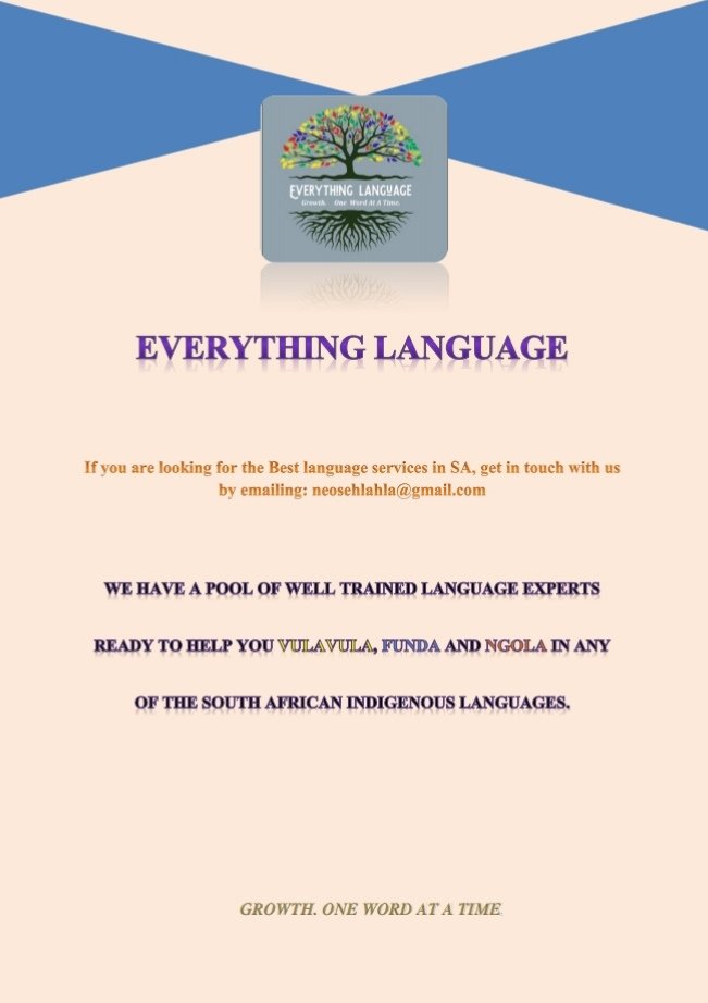 NeoSehlahla's tweet photo. Contact me and start having conversations with every person who speaks an Indigenous language.
We provide language services for individuals, organizations and families.
#DJSBU
#EverythingLanguage https://t.co/G0hmhWhZB2