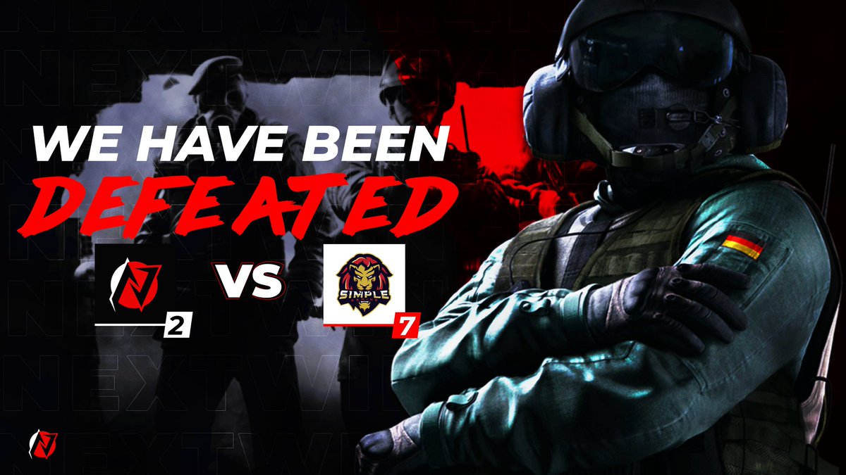 [#RainbowSix]

We have been defeated..!
GGWP <a href="/SimpleGamingR6/">Simple Gaming</a>

Line up:
@LamaR6S
<a href="/nominoR6/">nomino</a>
<a href="/Whut_DaFuQ_/">Daniel</a>
@marvfreyR6s
@dyn4mic_r6

#Next1nolimits #Next1FAM
