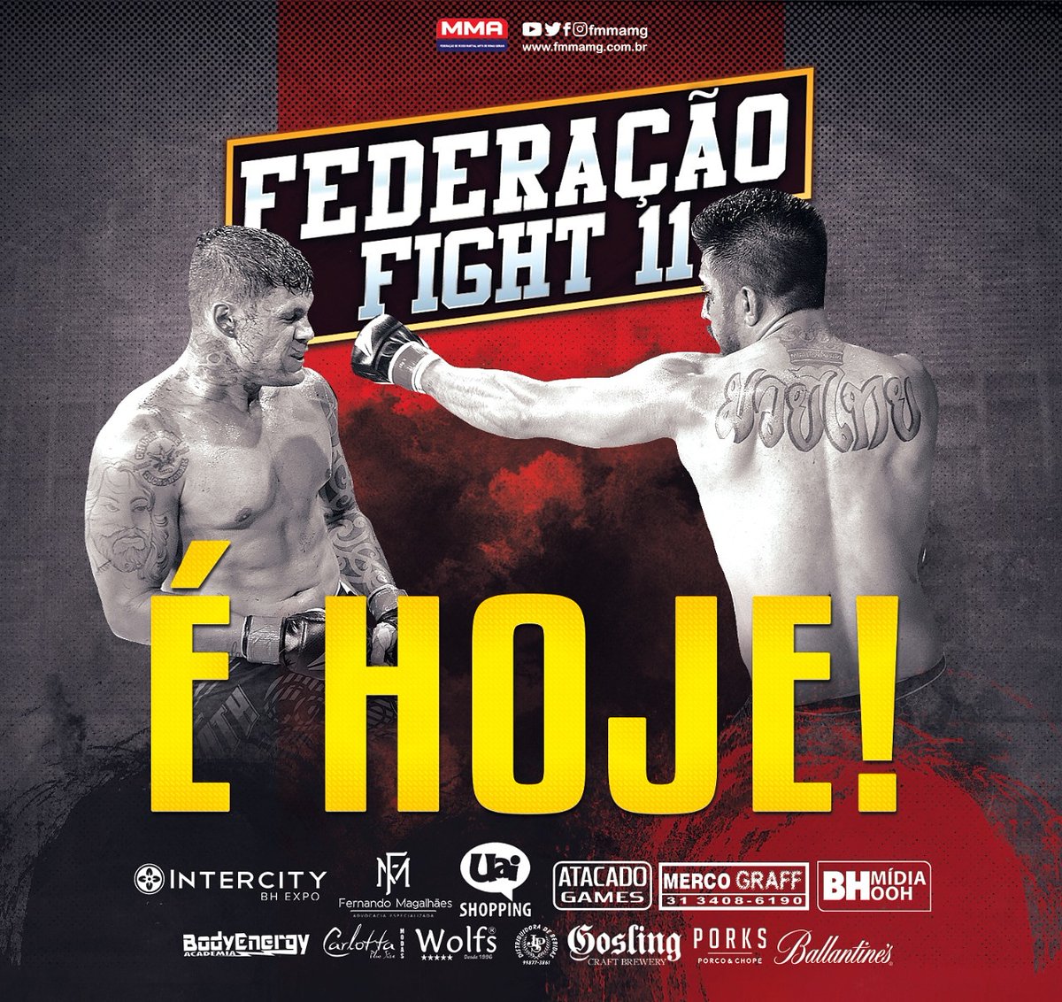 fmmamg's tweet photo. 🎉É HOJE!
Federação Fight 11, a partir das 18h no Shopping Uai.
Rua Saturnino de Brito, 17, Centro BH.
#fmmamg #mma #fight #fighters #federacaofight11 #belohorizonte #Brasil https://t.co/DUxhFZ1jgS