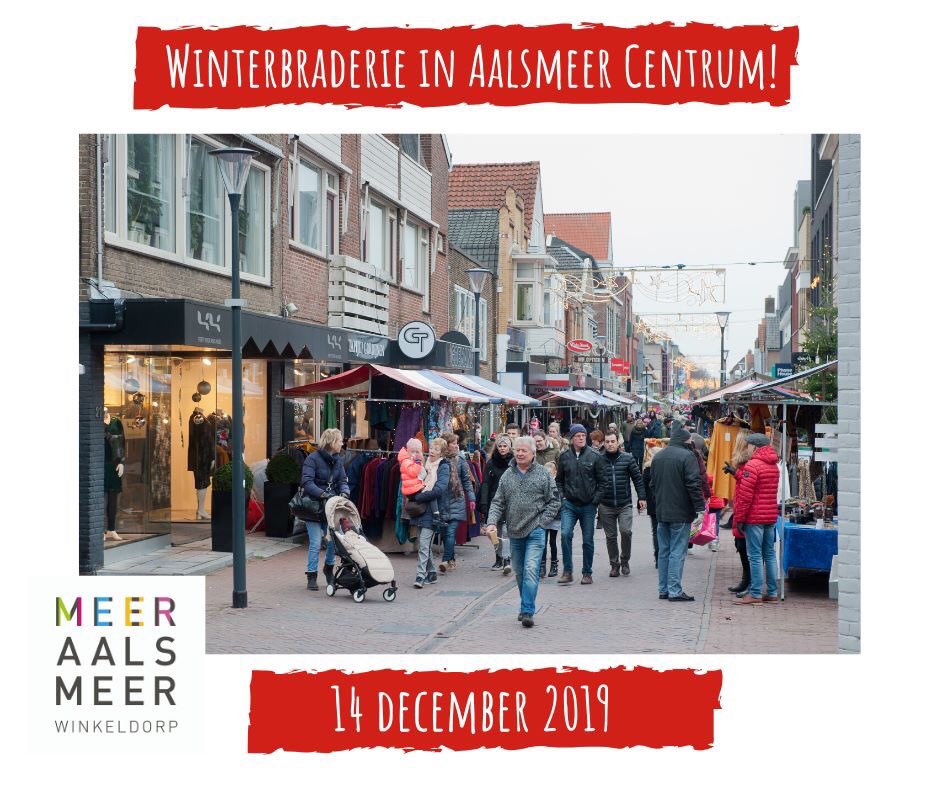 Voor de agenda: zaterdag 14 december Winterbraderie in Aalsmeer Centrum.