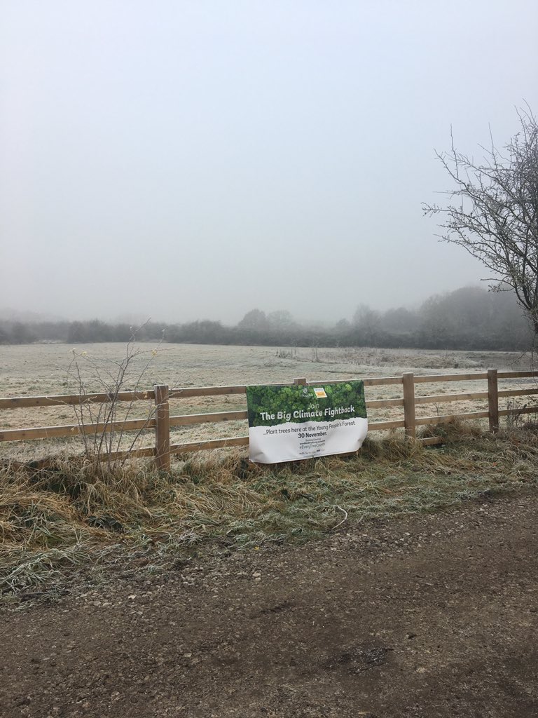 EmSingo's tweet photo. Ready for a day of planting with @WoodlandTrust for the #BigClimateFightback at Mead in Shipley park. It’s a cold one! #EveryTreeCounts https://t.co/2WnGD8FFCQ