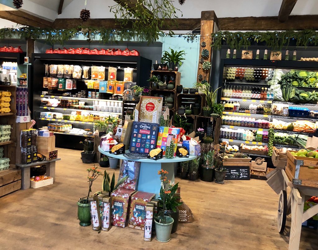 CowdrayFarmShop's tweet photo. The shelves are full &amp; the suppliers are just finishing setting up for the Cowdray Christmas Tasting a Weekend 🎄 Here today from 10 - 4 &amp; 10 - 3 tomorrow ✨ #CowdrayFarmShop #TastingWeekend #ChristmasTasting #Sussex #VisitMidhurst https://t.co/pyRmTwvINO