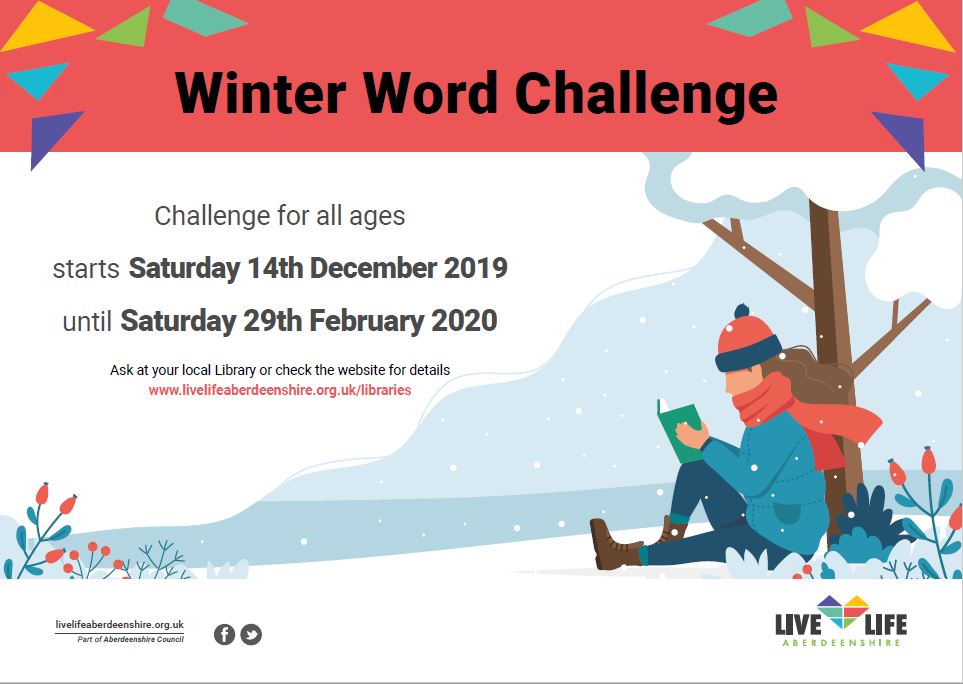 onceuponashire's tweet photo. Starting in 2 weeks time is the @LLAberdeenshire Libraries Winter Word Challenge. You can take part, individually, together as a family or a group of friends. Intrigued? More information coming out soon or ask at your local library. #challengeforall @Aberdeenshire https://t.co/jxusF5Tuky