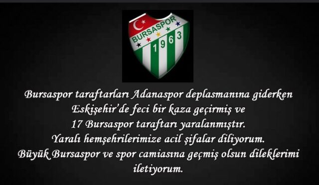 Geçmiş olsun Bursa!

#Bursaspor #bursa #Teksas