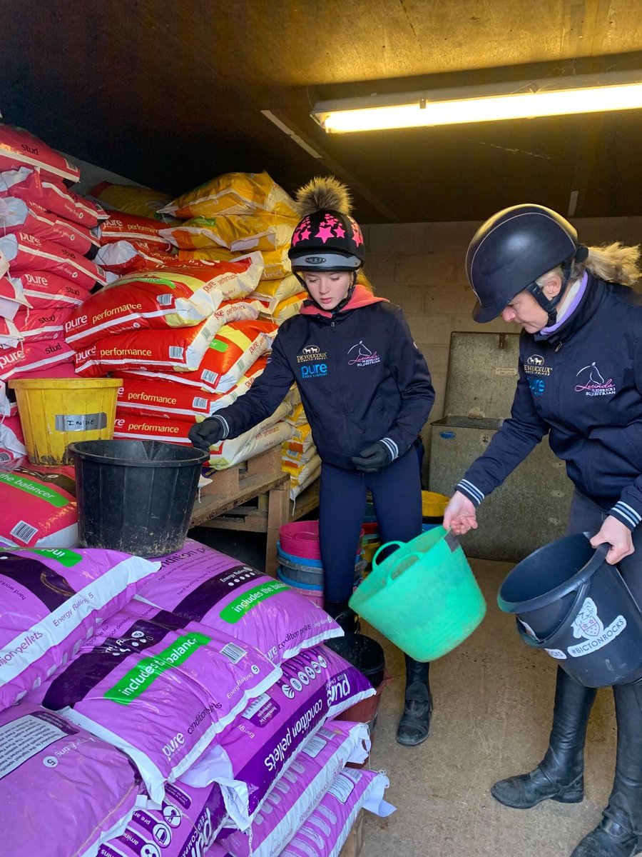 LucindaFred's tweet photo. We couldn't resist posting this pic of Lucinda and Ellie sorting the feeds this week. Here at Rosegarth we are huge fans of @PureFeed It is so simple and easy to use, with just 3 different feeds for all of our horses!
#PoweredbyPure #purefeed #horsefeed https://t.co/LJxmU6BDuY