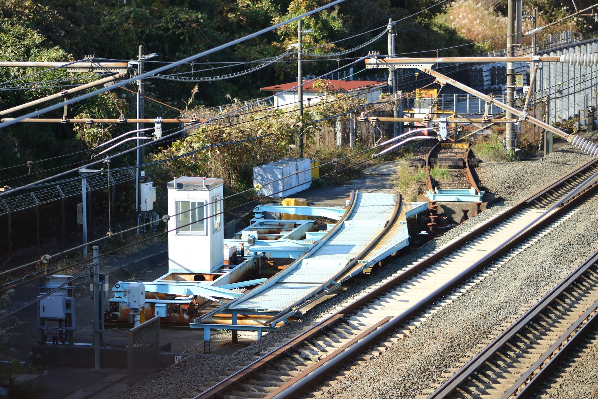 青い空 保線鉄しか興味が無さそうな新幹線横取り装置 新幹線のはこんなにガッチリしてるんですね