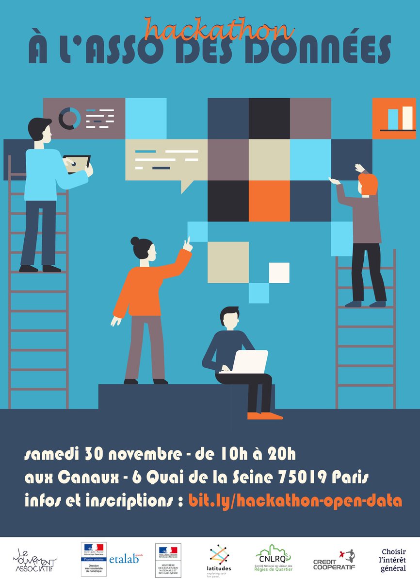 lemouvementasso's tweet photo. #HACKATHON
#ÀLASSODESDONNÉES
C'est en ce moment aux @Les_Canaux en clôture de la #semaineIP
Une trentaine de développeurs data-scientist, designers, chercheurs, data-journalistes... travaillent à mettre l’#opendata au service des #associations 🤗🤗🤗 https://t.co/sAxFTdZWPh