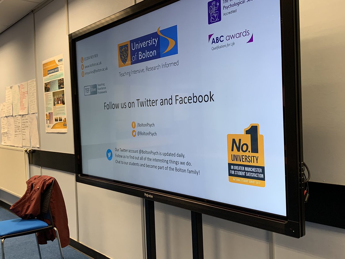 All set for the <a href="/BoltonPsych/">Bolton Psychology</a> #psychology presentation for our @BoltonUni #openday #uniasitshouldbe
