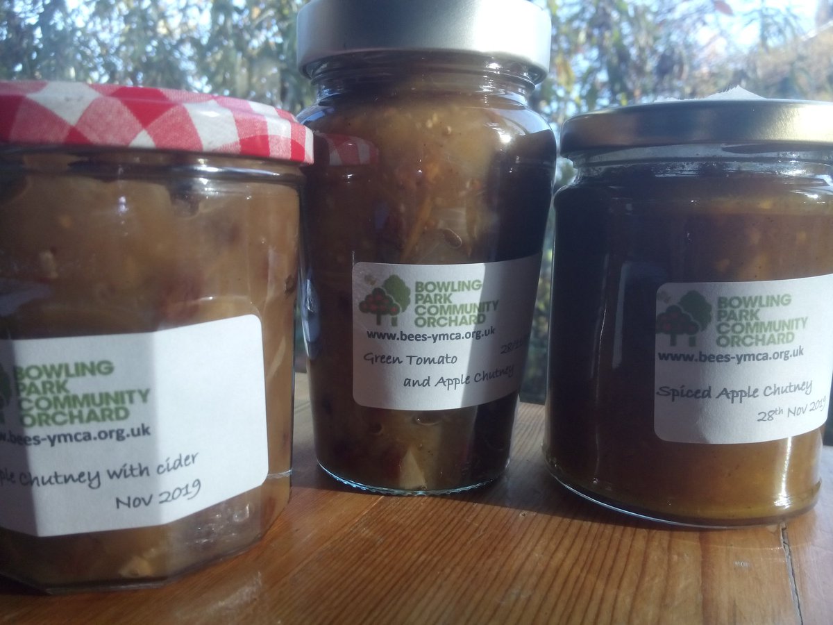 Last few batches of chutney being packed ready for <a href="/shipleyalt/">Shipley Alternative</a> on Sat 7th Dec 10-2pm. Made with our locally grown organic apples. Apple and Green Tomatoes, Apple with cider, Spiced Apple, to add to other jams and chutneys, juice and dried apples.