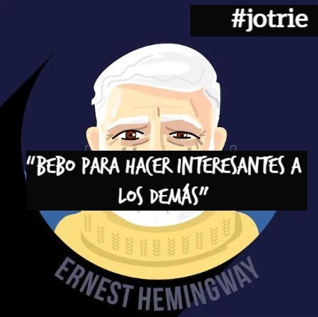 JoTrie1's tweet photo. ernest hemingway

#quetriste , no?
#jotrie #reducciondedañosdelalcohol https://t.co/EXQ57mg6sc
