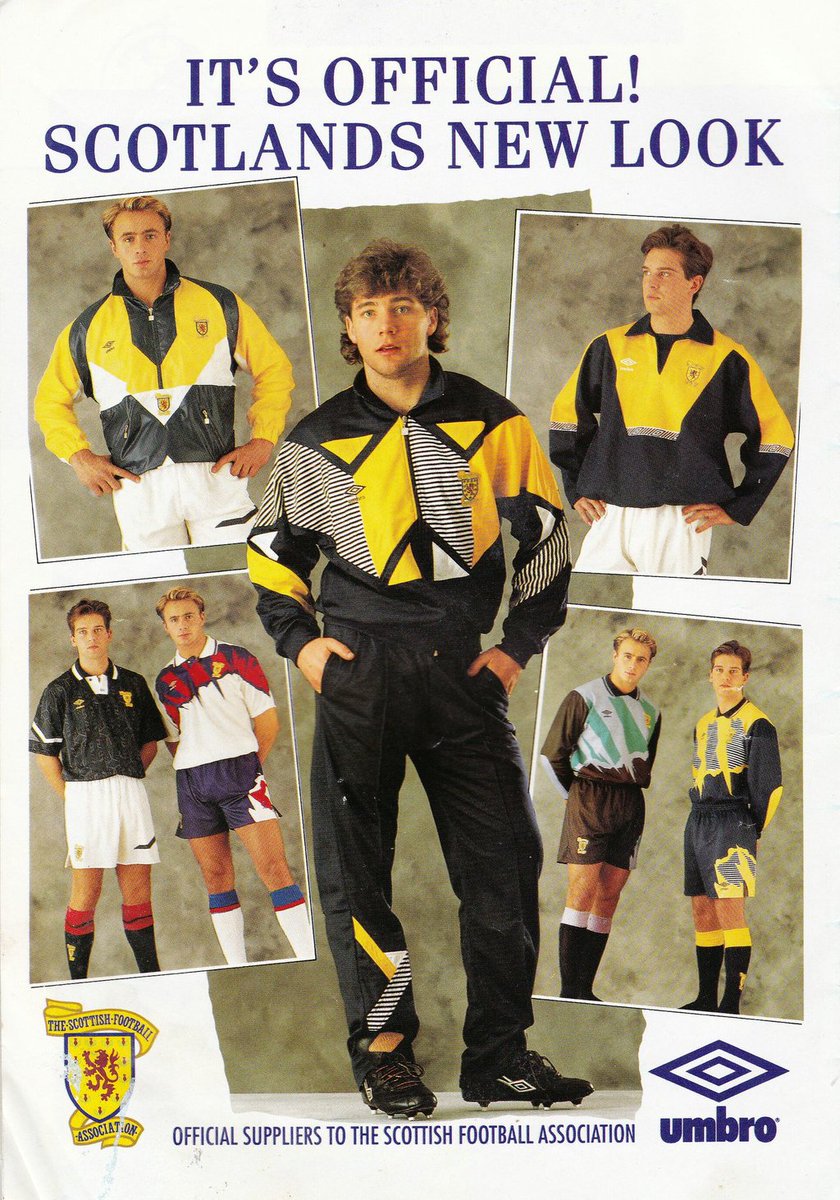 At #7: the 1990  #Scotland kit! Available from Roberts Stores, Trongate. Don't forget to tuck your shirt in properly..