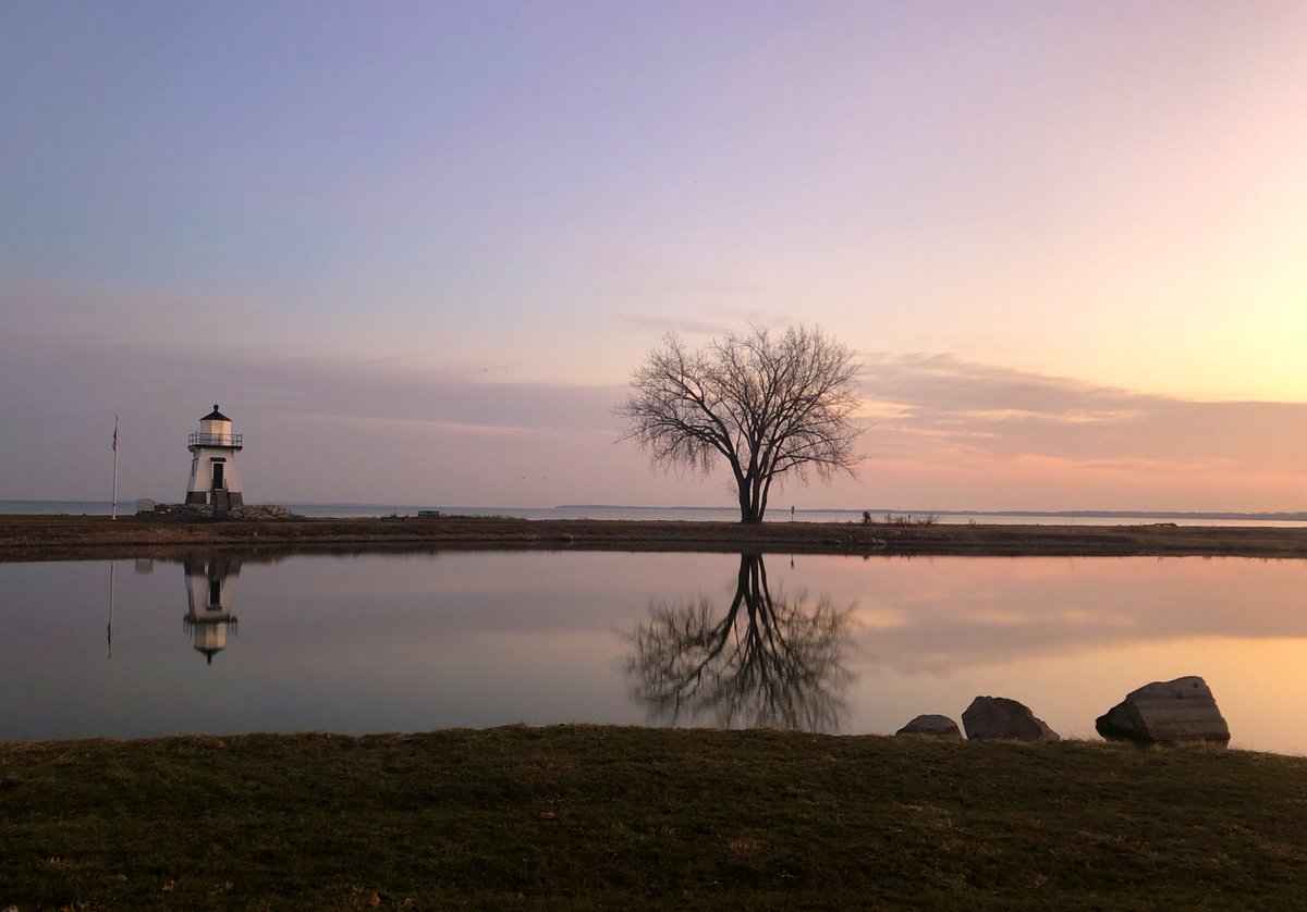 Reflections at sunrise 💙#StartCoasting #LakeErieLove @portclintonoh