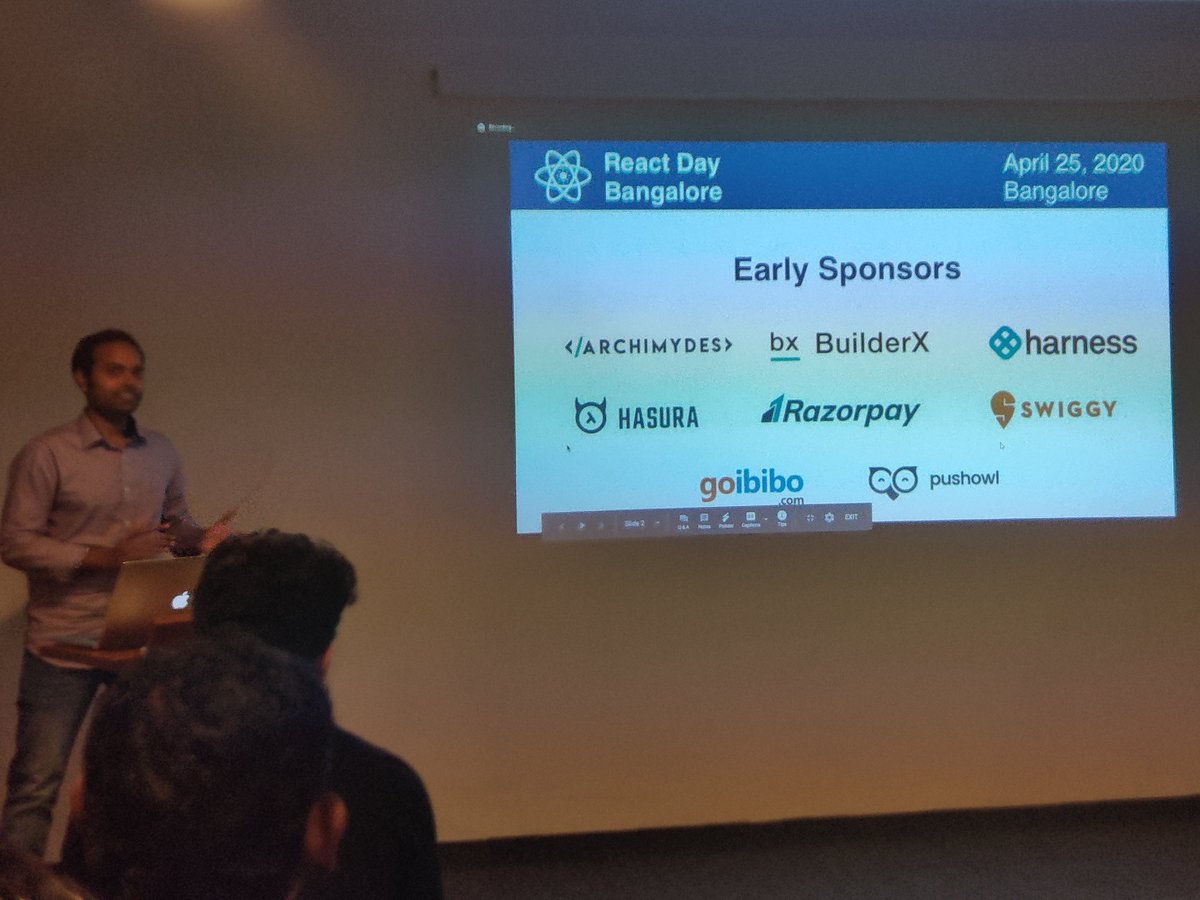 c0degeas's tweet image. @kiran_abburi, one of the hosts of @ReactBangalore, shares names of early sponsors for the upcoming React Day Bangalore.

#React #ReactDayBangalore