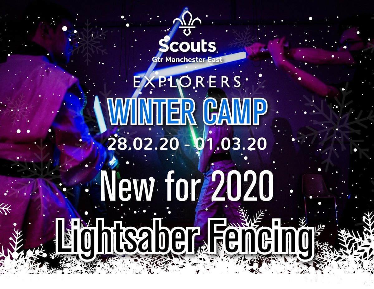 Another exciting addition for this year's Winter Camp is Lightsaber Fencing!
With places filling fast, make sure you book now using Online Scout Manager...
#gmewintercamp