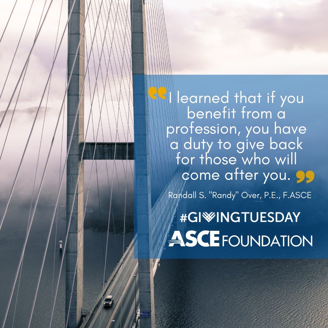 ASCE_YMS's tweet photo. #GivingTuesday is right around the corner! 🗓
Join us on Tuesday, December 3rd and give back to the civil engineering profession by supporting the #ASCEFoundation. 🙌🏽
#ASCEYMS #YoungerMembers #ASCEMadeMe #ASCE #AmericanSocietyOfCivilEngineers #YMLS #YMLSAlumni https://t.co/Xu8K2bX97e