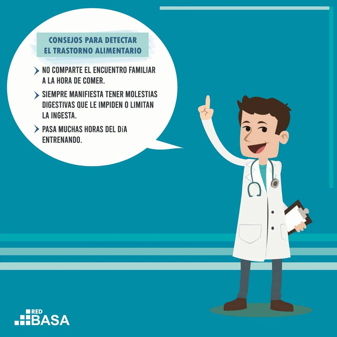 redbasa's tweet image. Hoy, 30 de noviembre, es el #DiaInternacionaldelaLuchaContralosTCA
Estos trastornos están asociados con la anorexia nerviosa, la bulimia  y el trastorno por atracón. 

Brindamos algunos consejos para que juntos, podamos detectarla a tiempo.
#Salud #TrastornosAlimentarios #RedBASA