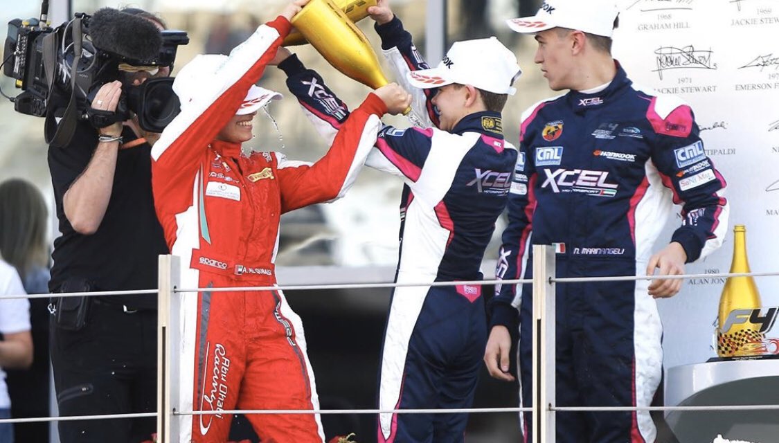 Amna_Alqubaisii's tweet image. WINNER OF RACE 1 ๐
First female arab to win in a single seater race! ๐๐ฝ