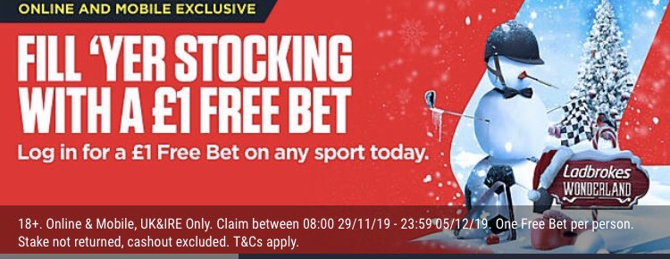Freebetnow's tweet image. Free £1 for everyone today Click&amp;gt; bit.ly/LADBROKESOFFER Good Luck  #MatchDay #Premier_League #Racing #championship