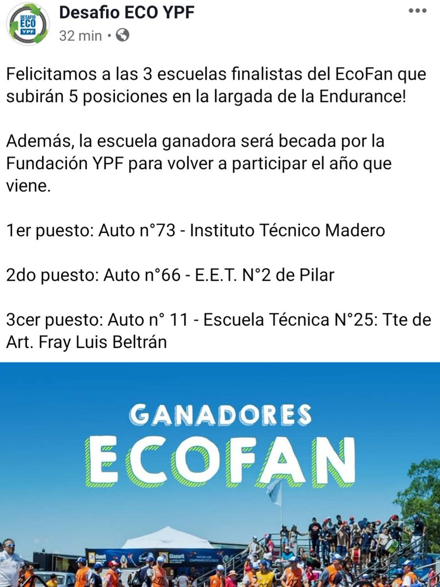 tecnica2derqui's tweet photo. Después de la clasificación avanzamos 5 puestos en la largada gracias a la "energía" que nos dieron en la ecofan. Somos la segunda escuela con más votos entre las 100 participantes. 
Gracias a todxs lxs que nos dieron su voto. #DesafíoEcoYPF 2019 https://t.co/UeZ6CZznom