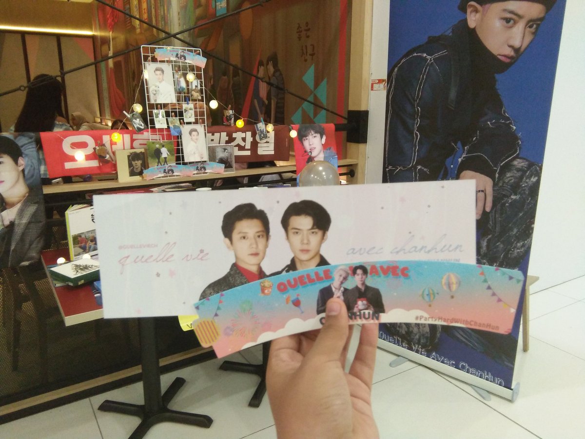 suhocado's tweet photo. omg literally love this event so much, i won a lucky draw also, thanks for the freebies @QuellevieCH 

#PartyHardwithChanHun https://t.co/pkbZ6zwYaP