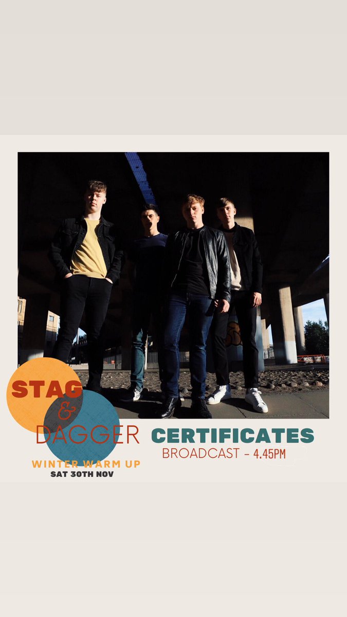 CERTIFICATES (@certificates__) on Twitter photo Buzzing to be playing next yearβs Stag and Dagger Glasgow!
FB event: facebook.com/events/2357889β¦
Tickets: bit.ly/STAG2020
Join us in <a href="/BroadcastGLA/">Broadcast Glasgow</a> later for the winter warm up show (tickets above ^ get you entry) | now on stage at 4.45pm Buzzing to be playing next yearβs Stag and Dagger Glasgow!
FB event: facebook.com/events/2357889β¦
Tickets: bit.ly/STAG2020
Join us in <a href="/BroadcastGLA/">Broadcast Glasgow</a> later for the winter warm up show (tickets above ^ get you entry) | now on stage at 4.45pm