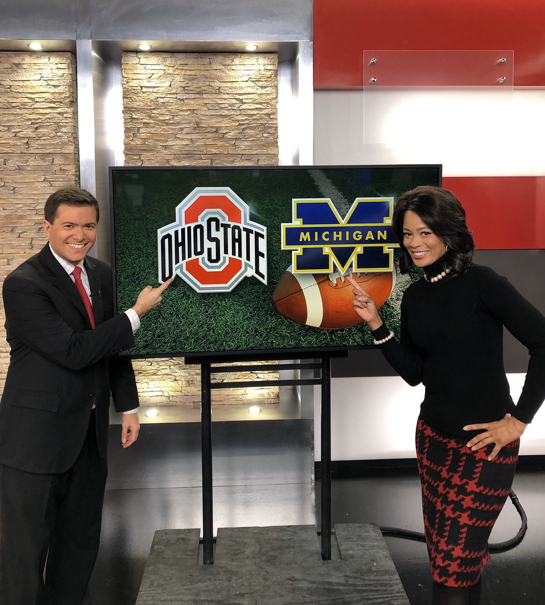 DanSpehler's tweet photo. It’s game day!
Big game.
The game, as it’s called.
Watch #OSUvsMICH - pregame coverage starts at 10am right after @FOX59 Morning News.
#DanAndFan have been ready for this one all week- and it was pretty nice of her to wear red for this picture too! #GoBucks ! https://t.co/fURk5d474P