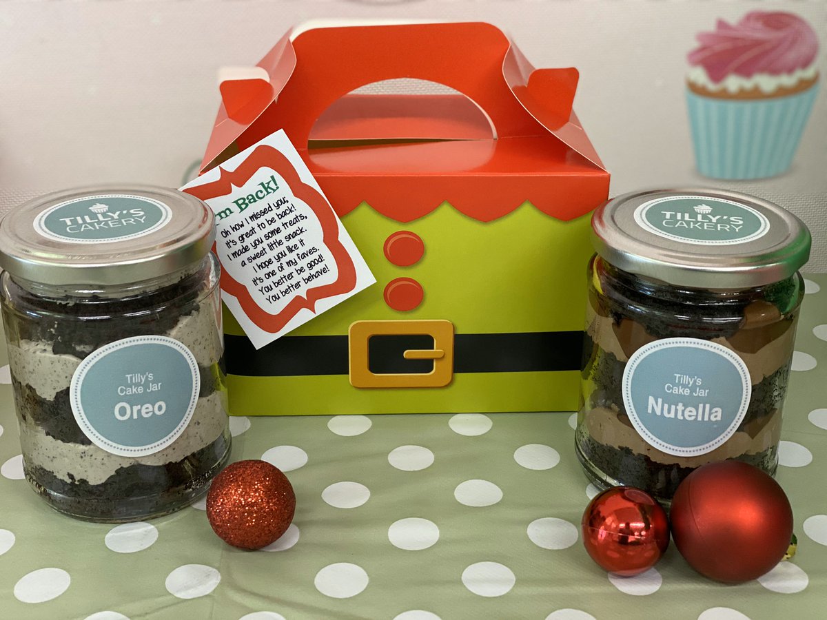 TillysCakery's tweet photo. FORGOTTEN YOUR ELF RETURN?

@TillysCakery has you covered.
2 tasty cake jars in our elf gift box and poem tag. £10 limited stock available.

Plenty of treats for the hard working parents too!! 😋😋😋 https://t.co/l4TQbMJrIO