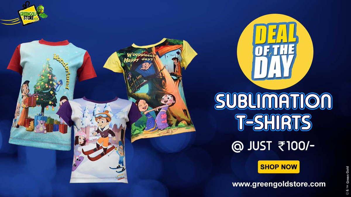 GreenGoldStore's tweet photo. Redefine your Kids Styles with our Adorable Collection of Sublimation T-Shirts @ just Rs. 100/-
Order now:https://t.co/UKECZG49nh
#KidsTShirts #Sublimation #TShirts #KidsApparels #DealForYou #BudgetFriendlyOffer #GreenGoldStore https://t.co/3Q9S1yYdt9