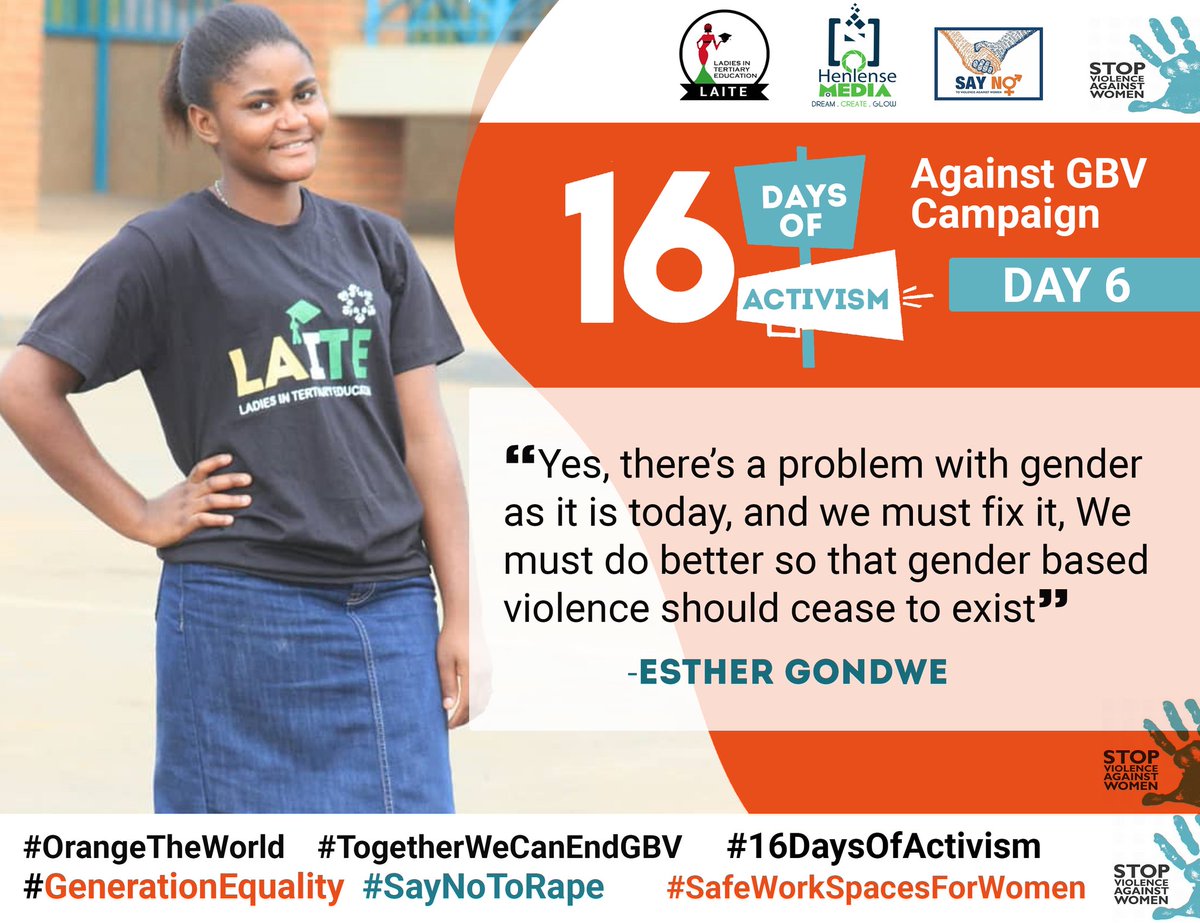 intertiary's tweet photo. 16 Days of Activism: Day 6
#Laite
#16Days
#EndGBV
#GenerationEquality
#SafeWorkSpacesForWomen https://t.co/rIOnCz0bE2