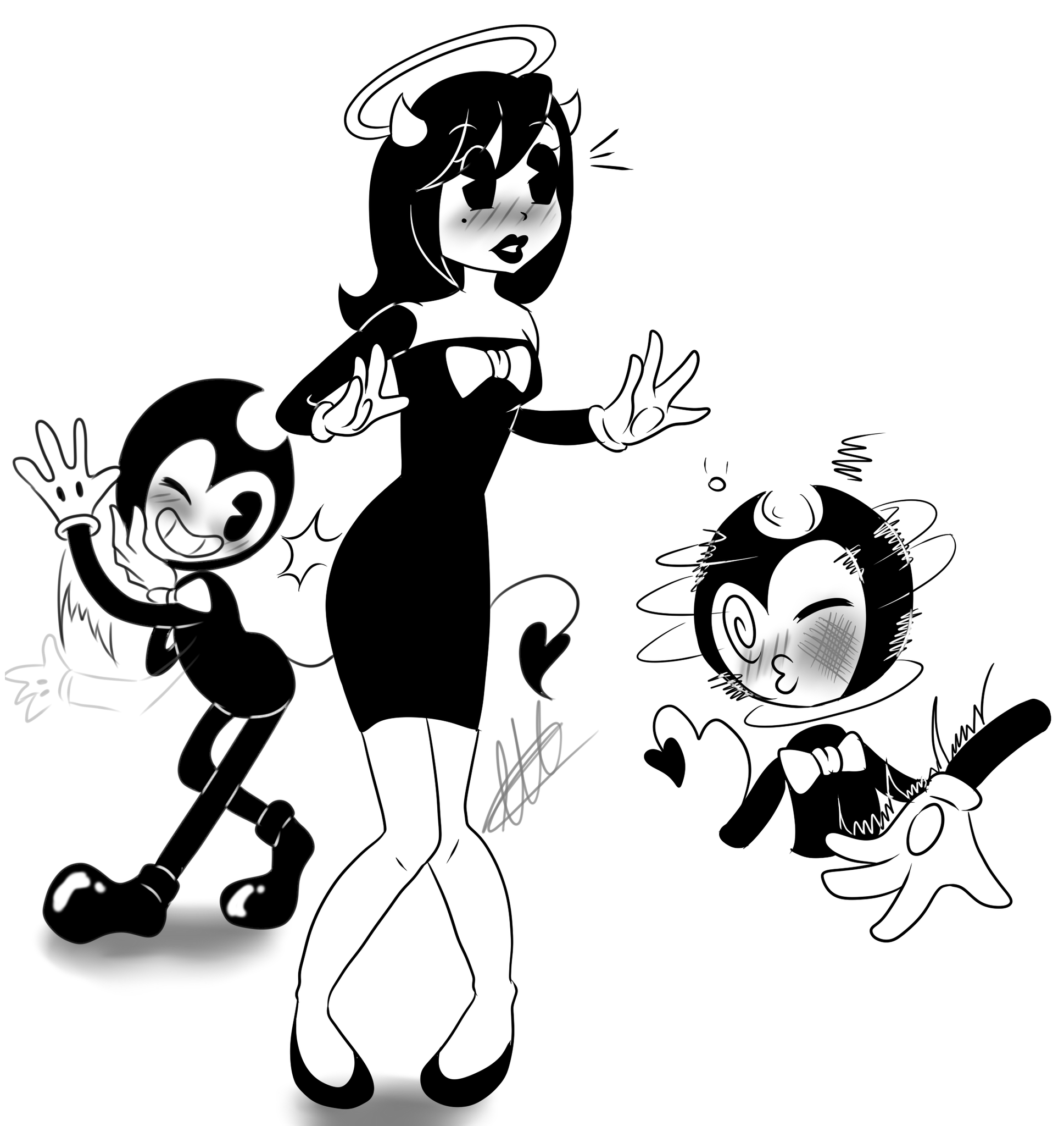 “Oh Bendy , it's not nice to slap someone's booty 😅...