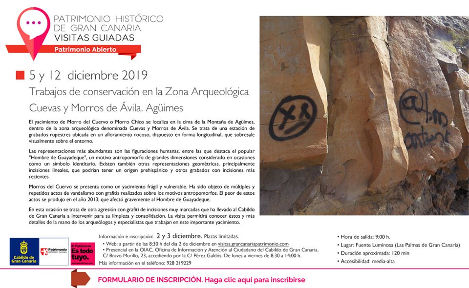 Visitas guiadas🤔 ¡¿por qué no?! se podrá visitar la Zona Arqueológica Cuevas y Morros de Ávila los días 5 y 12 de diciembre😍 A QUE ESPERAS😏Plazas limitadas. Fechas de inscripción 2 y 3 de diciembre de 2019. #TASORgrupo3isa
Información e inscripción ➡️ bit.ly/2rAV8c7.