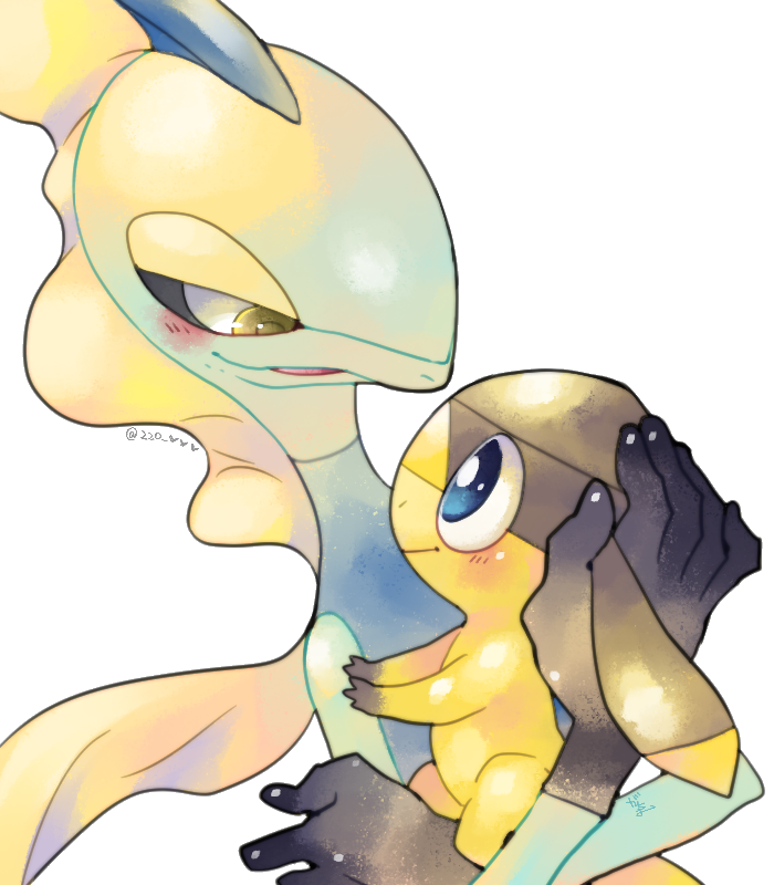 smile pokemon (creature) blue eyes blush looking at another yellow eyes closed mouth  illustration images