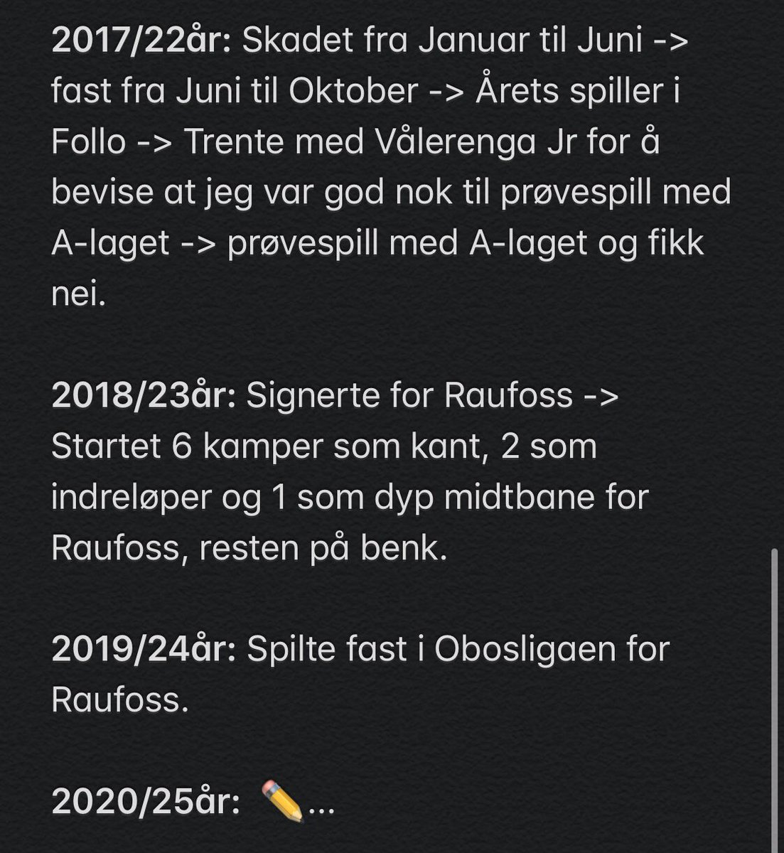 Reisen min fra Jr-fotball til i dag. Uansett hva du driver med i livet så kan du komme så langt du vil med tålmodighet og hardt arbeid!👊🏾