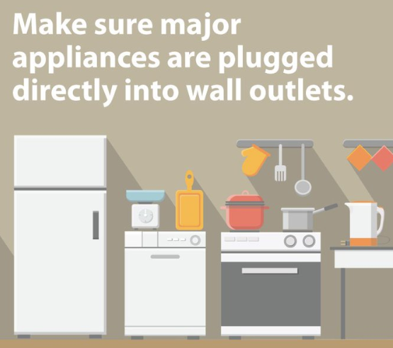 Here's a safety tip for you.  Do not plug major appliances into extension cords or plug strips #electricalsafetytips